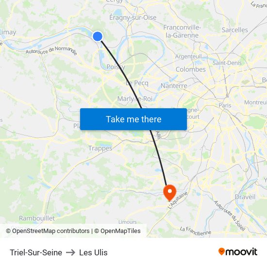 Triel-Sur-Seine to Les Ulis map