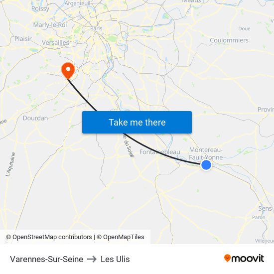 Varennes-Sur-Seine to Les Ulis map