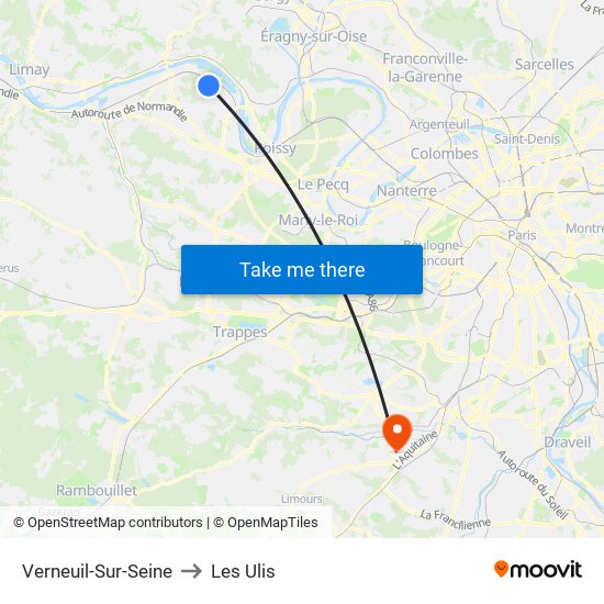 Verneuil-Sur-Seine to Les Ulis map