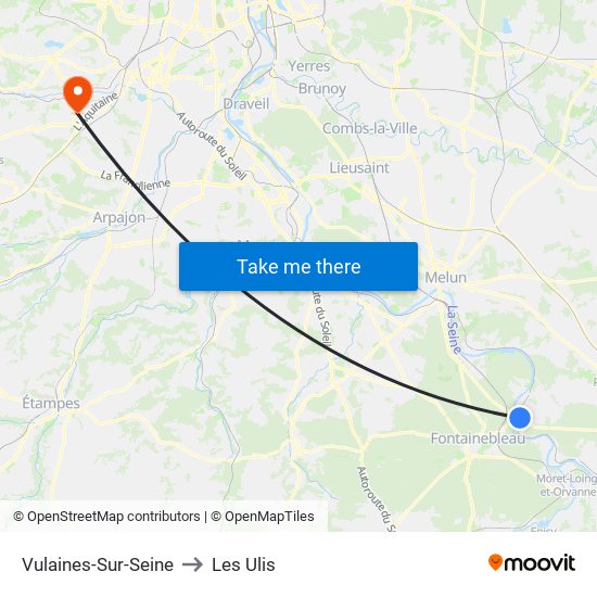 Vulaines-Sur-Seine to Les Ulis map