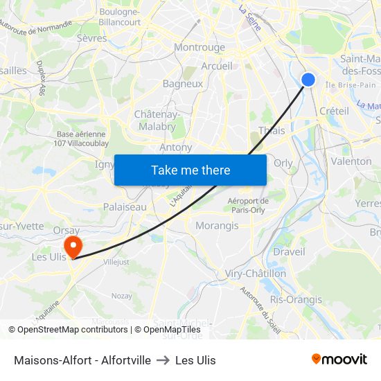 Maisons-Alfort - Alfortville to Les Ulis map