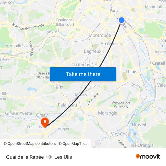 Quai de la Rapée to Les Ulis map