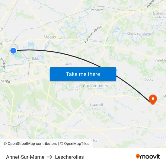 Annet-Sur-Marne to Lescherolles map