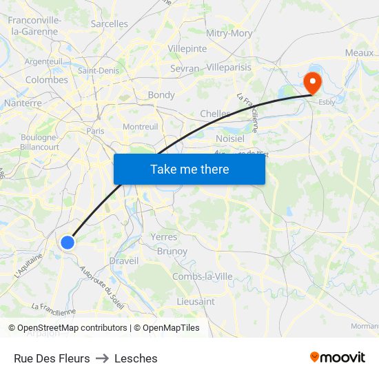 Rue Des Fleurs to Lesches map
