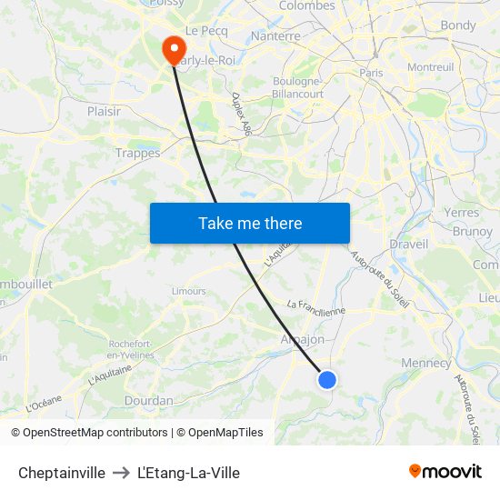 Cheptainville to L'Etang-La-Ville map