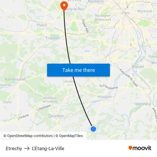 Etrechy to L'Etang-La-Ville map