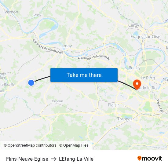 Flins-Neuve-Eglise to L'Etang-La-Ville map