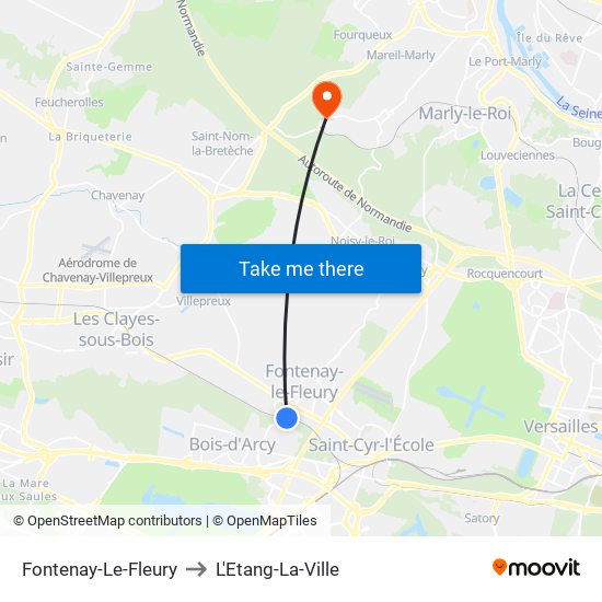 Fontenay-Le-Fleury to L'Etang-La-Ville map