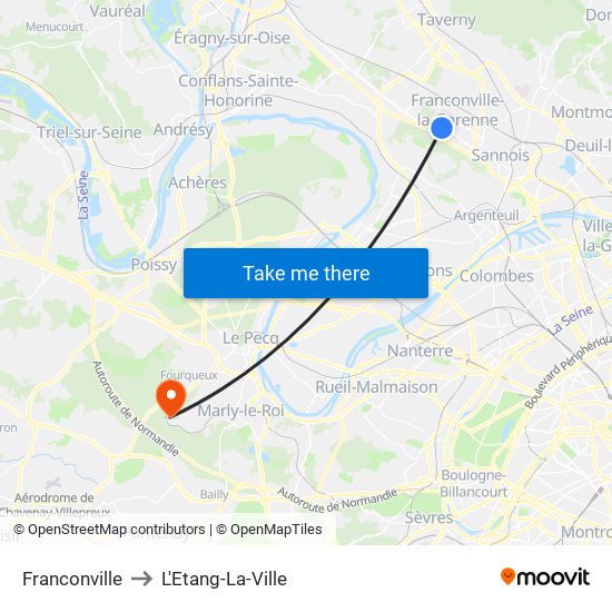Franconville to L'Etang-La-Ville map