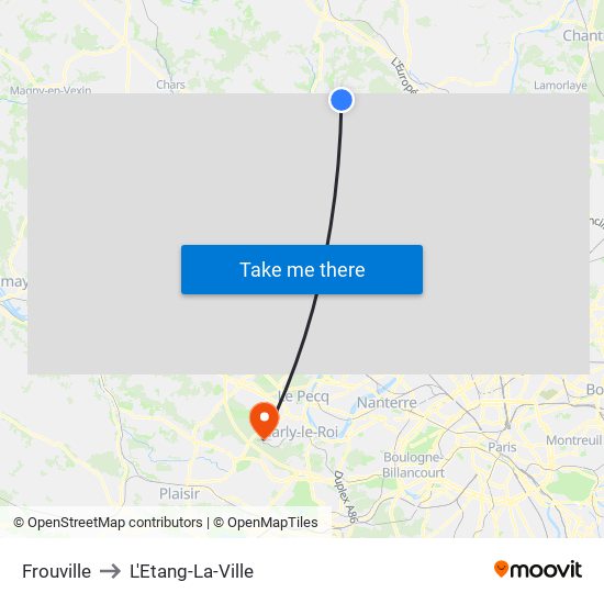 Frouville to L'Etang-La-Ville map