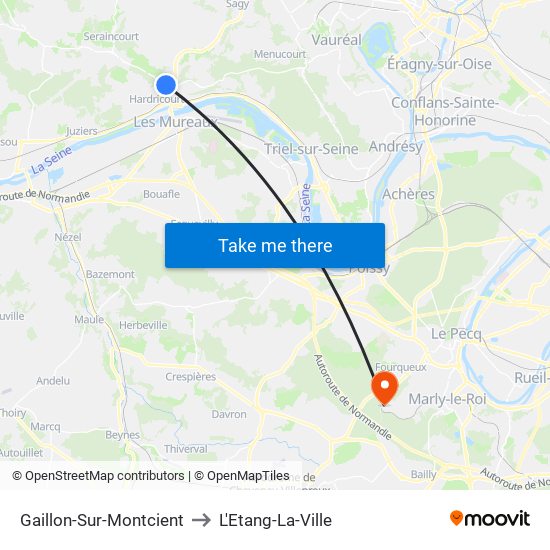Gaillon-Sur-Montcient to L'Etang-La-Ville map