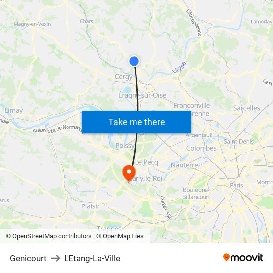 Genicourt to L'Etang-La-Ville map