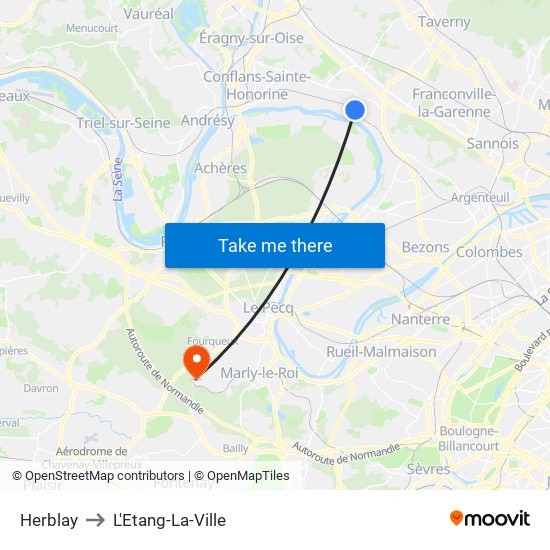 Herblay to L'Etang-La-Ville map