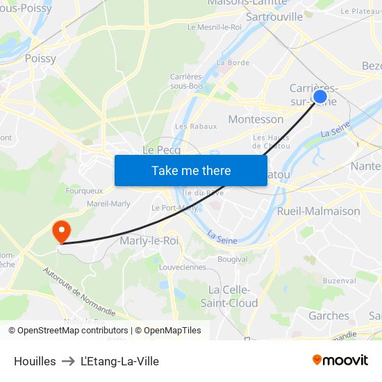 Houilles to L'Etang-La-Ville map