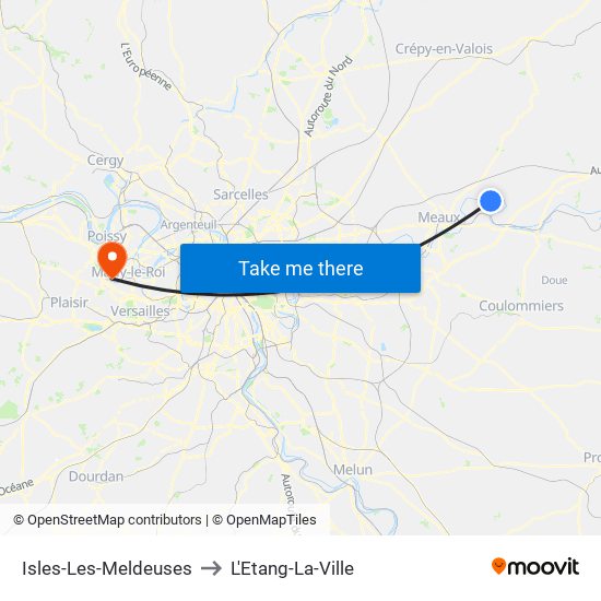 Isles-Les-Meldeuses to L'Etang-La-Ville map