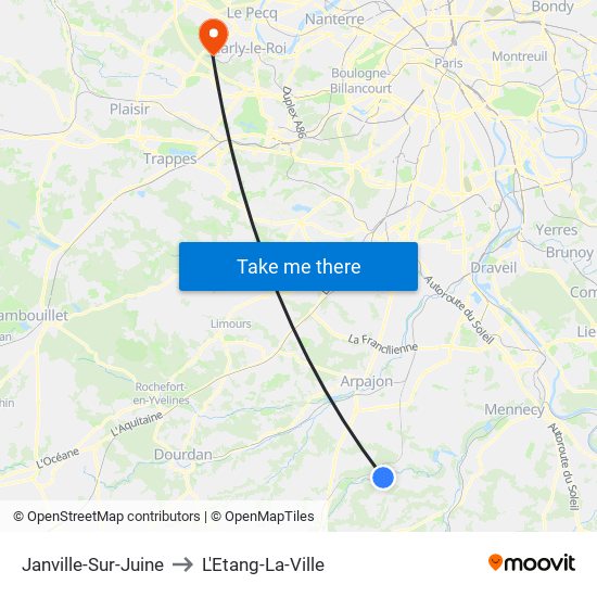 Janville-Sur-Juine to L'Etang-La-Ville map
