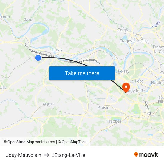 Jouy-Mauvoisin to L'Etang-La-Ville map