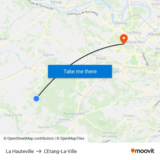 La Hauteville to L'Etang-La-Ville map