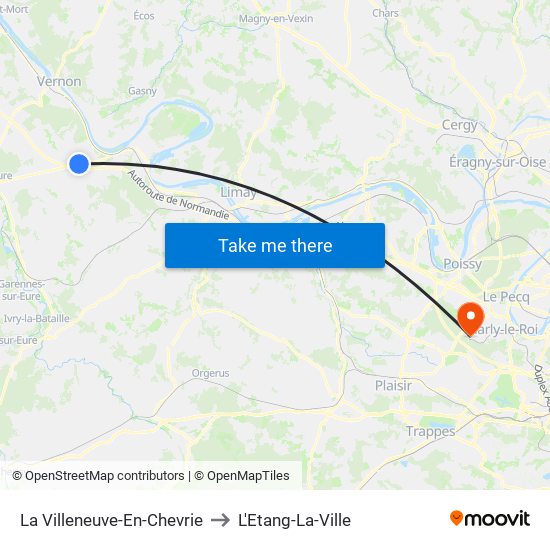 La Villeneuve-En-Chevrie to L'Etang-La-Ville map