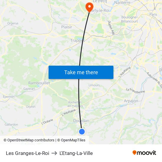 Les Granges-Le-Roi to L'Etang-La-Ville map