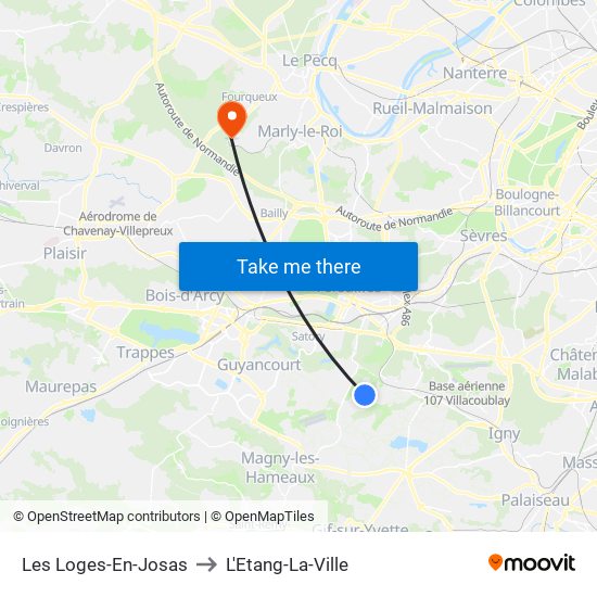 Les Loges-En-Josas to L'Etang-La-Ville map