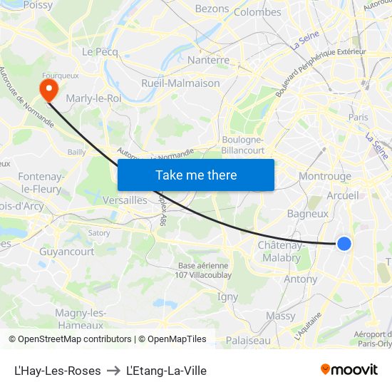 L'Hay-Les-Roses to L'Etang-La-Ville map