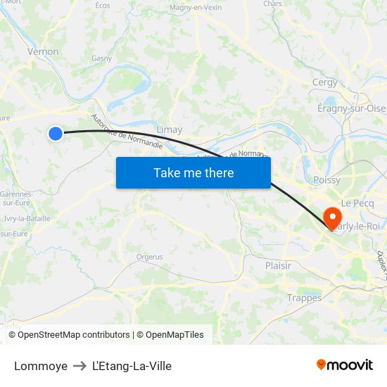 Lommoye to L'Etang-La-Ville map