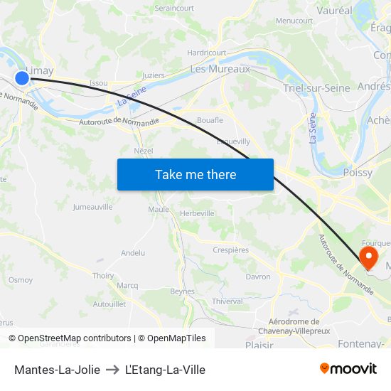 Mantes-La-Jolie to L'Etang-La-Ville map