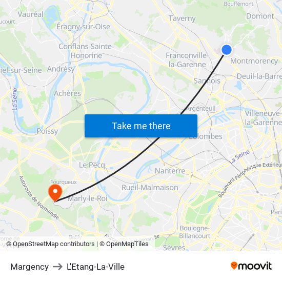 Margency to L'Etang-La-Ville map