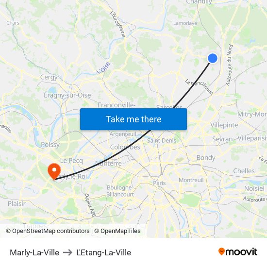 Marly-La-Ville to L'Etang-La-Ville map