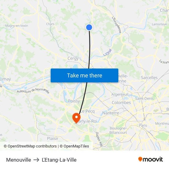 Menouville to L'Etang-La-Ville map