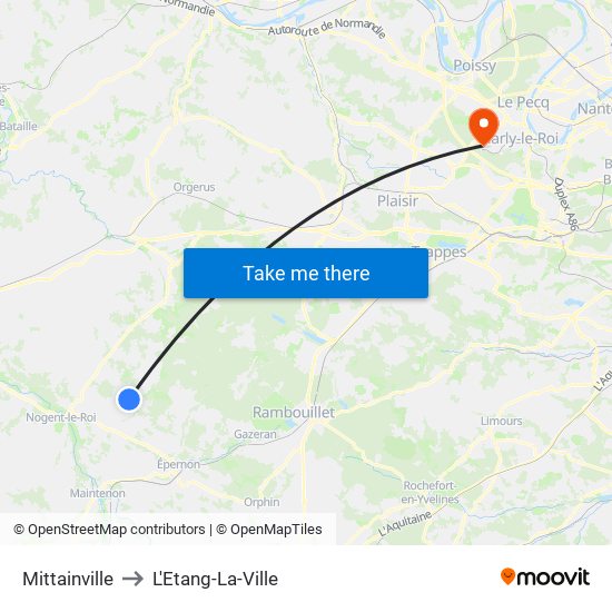 Mittainville to L'Etang-La-Ville map
