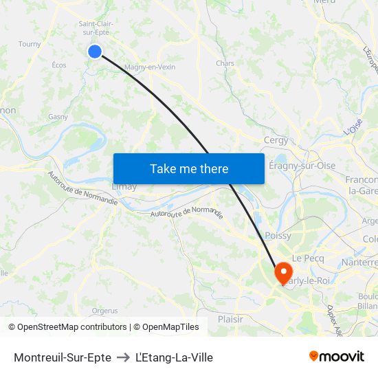 Montreuil-Sur-Epte to L'Etang-La-Ville map