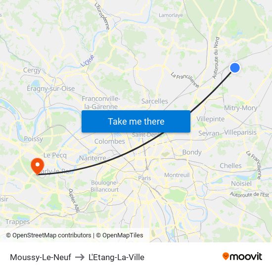 Moussy-Le-Neuf to L'Etang-La-Ville map