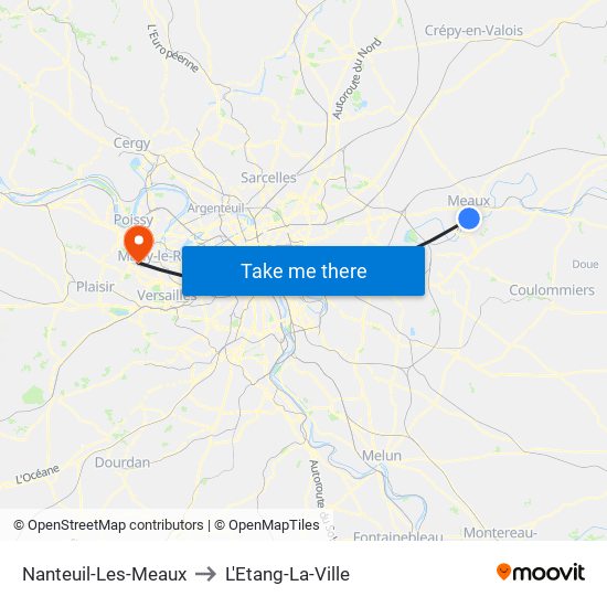 Nanteuil-Les-Meaux to L'Etang-La-Ville map
