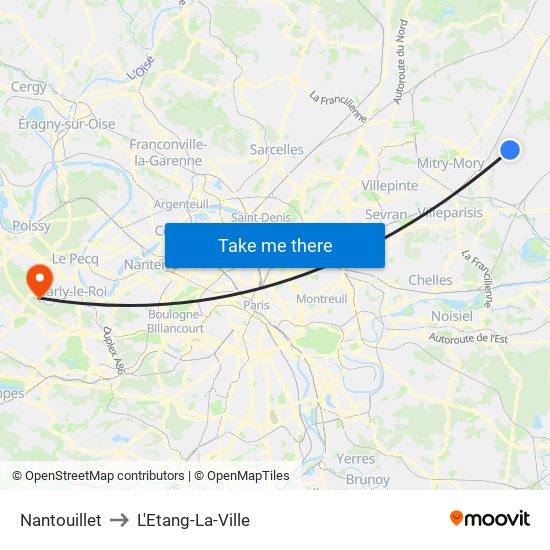 Nantouillet to L'Etang-La-Ville map