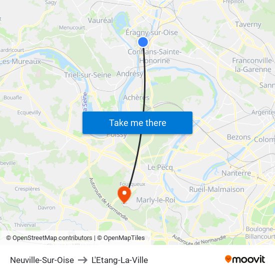 Neuville-Sur-Oise to L'Etang-La-Ville map