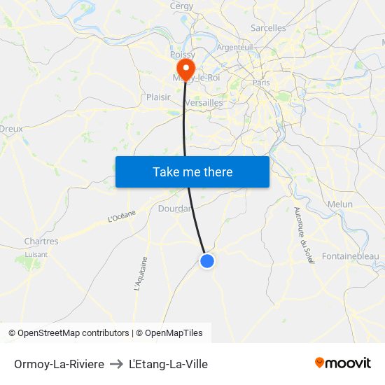 Ormoy-La-Riviere to L'Etang-La-Ville map