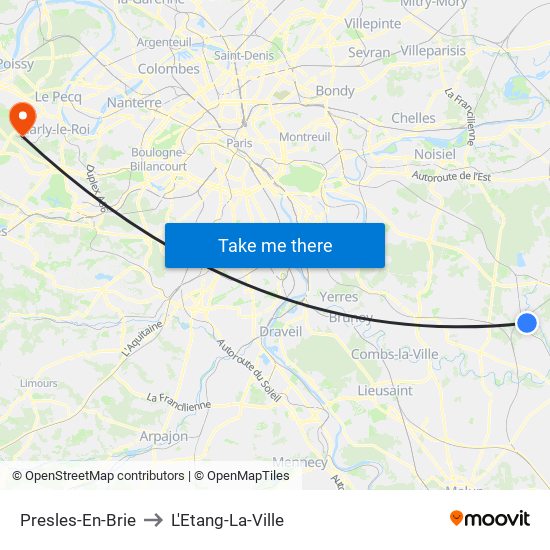 Presles-En-Brie to L'Etang-La-Ville map