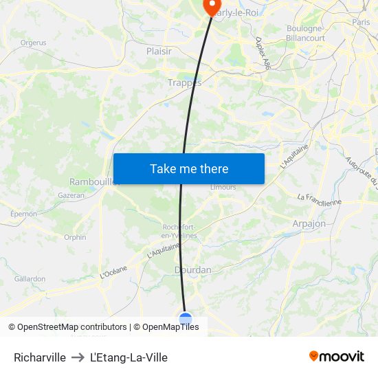 Richarville to L'Etang-La-Ville map