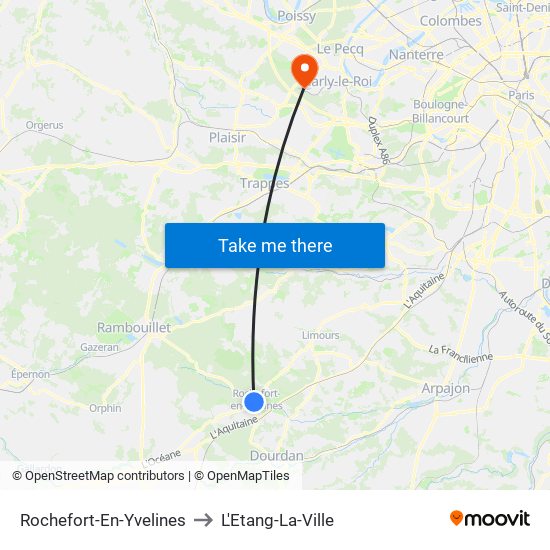 Rochefort-En-Yvelines to L'Etang-La-Ville map