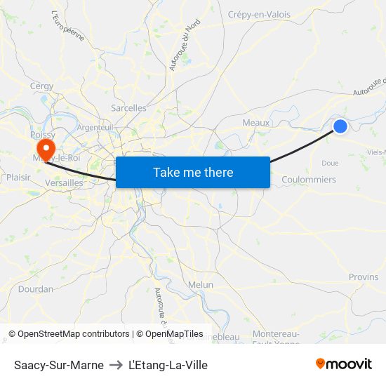 Saacy-Sur-Marne to L'Etang-La-Ville map