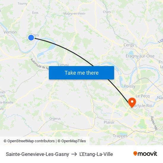 Sainte-Genevieve-Les-Gasny to L'Etang-La-Ville map