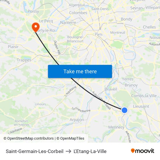 Saint-Germain-Les-Corbeil to L'Etang-La-Ville map