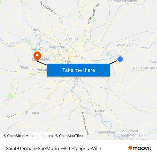 Saint-Germain-Sur-Morin to L'Etang-La-Ville map