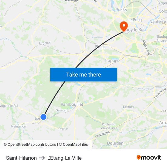 Saint-Hilarion to L'Etang-La-Ville map