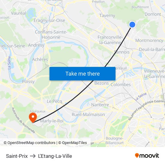 Saint-Prix to L'Etang-La-Ville map