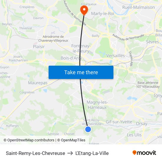 Saint-Remy-Les-Chevreuse to L'Etang-La-Ville map