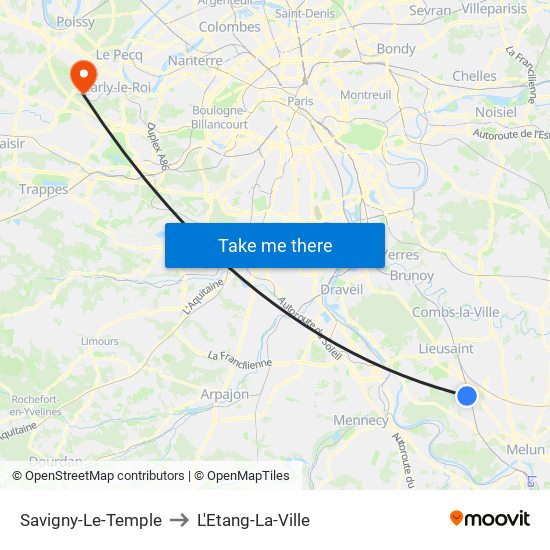 Savigny-Le-Temple to L'Etang-La-Ville map