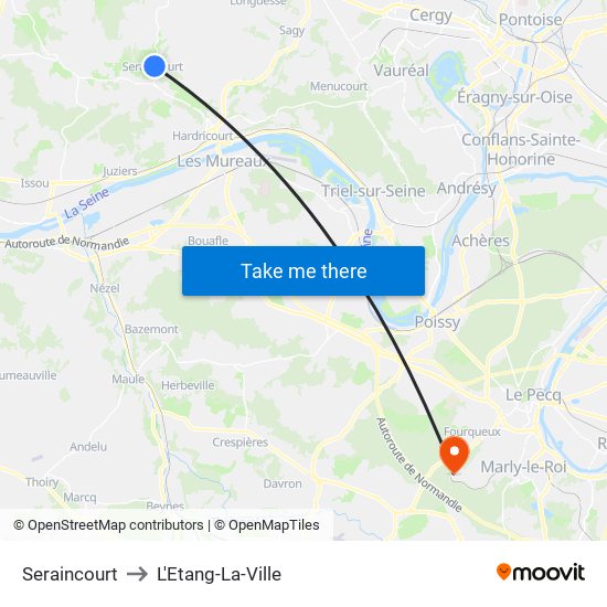 Seraincourt to L'Etang-La-Ville map